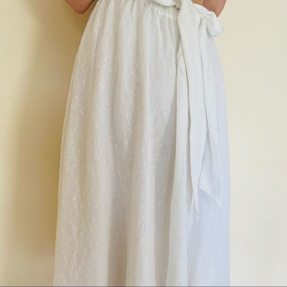 NWT Flint & Moss White Cotton Eyelet Midi Skirt - Picture 4 of 8